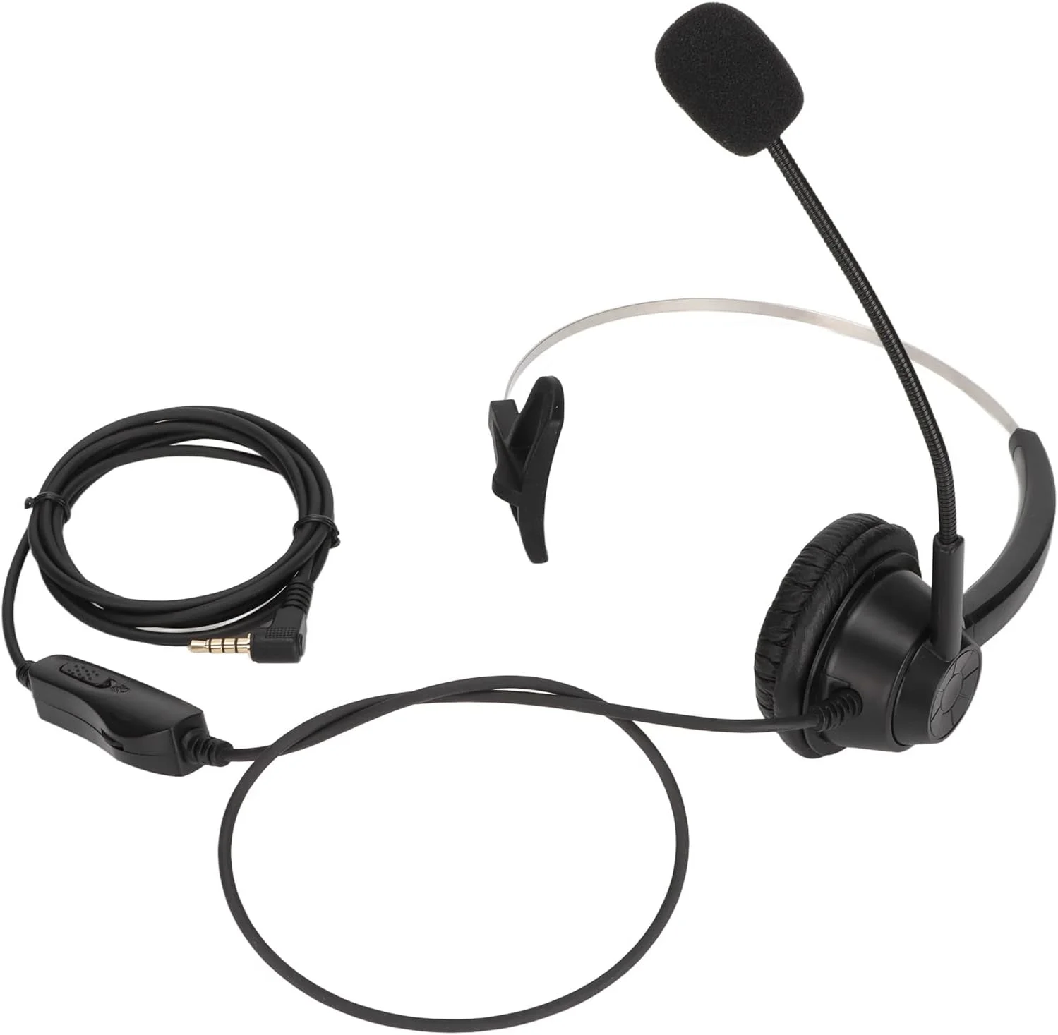 هدفون تلفن، هدست تلفن VOIP خط ثابت با آرنج 3.5 میلی‌متری و حذف نویز، هدست تجاری تک گوش با میکروفون بی‌صدا برای مرکز تماس