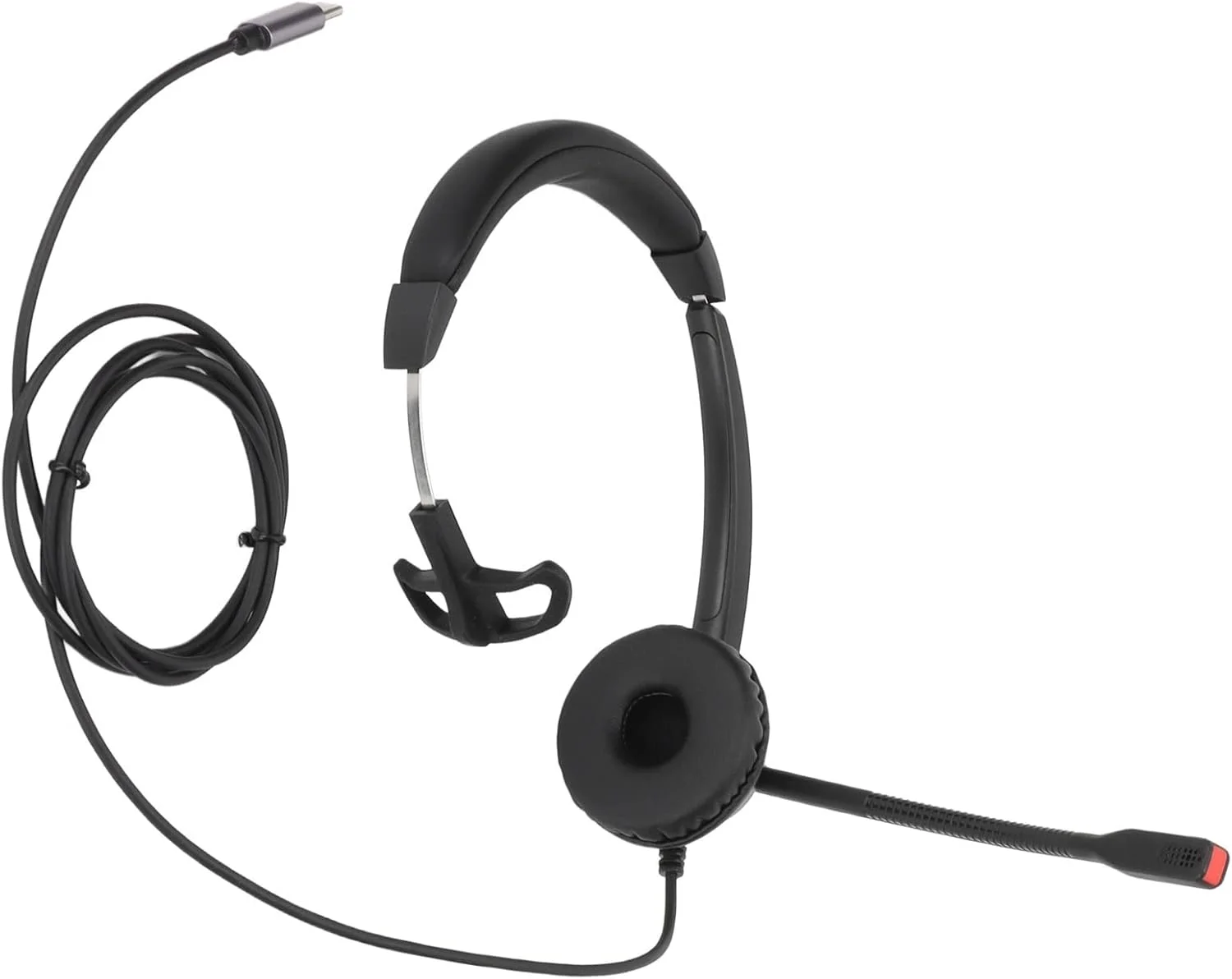 هدست تلفن تایپ C، هدست خدمات مشتری تک گوش تلفن ثابت VOIP با میکروفون برای بازاریابی تلفنی مراکز تماس