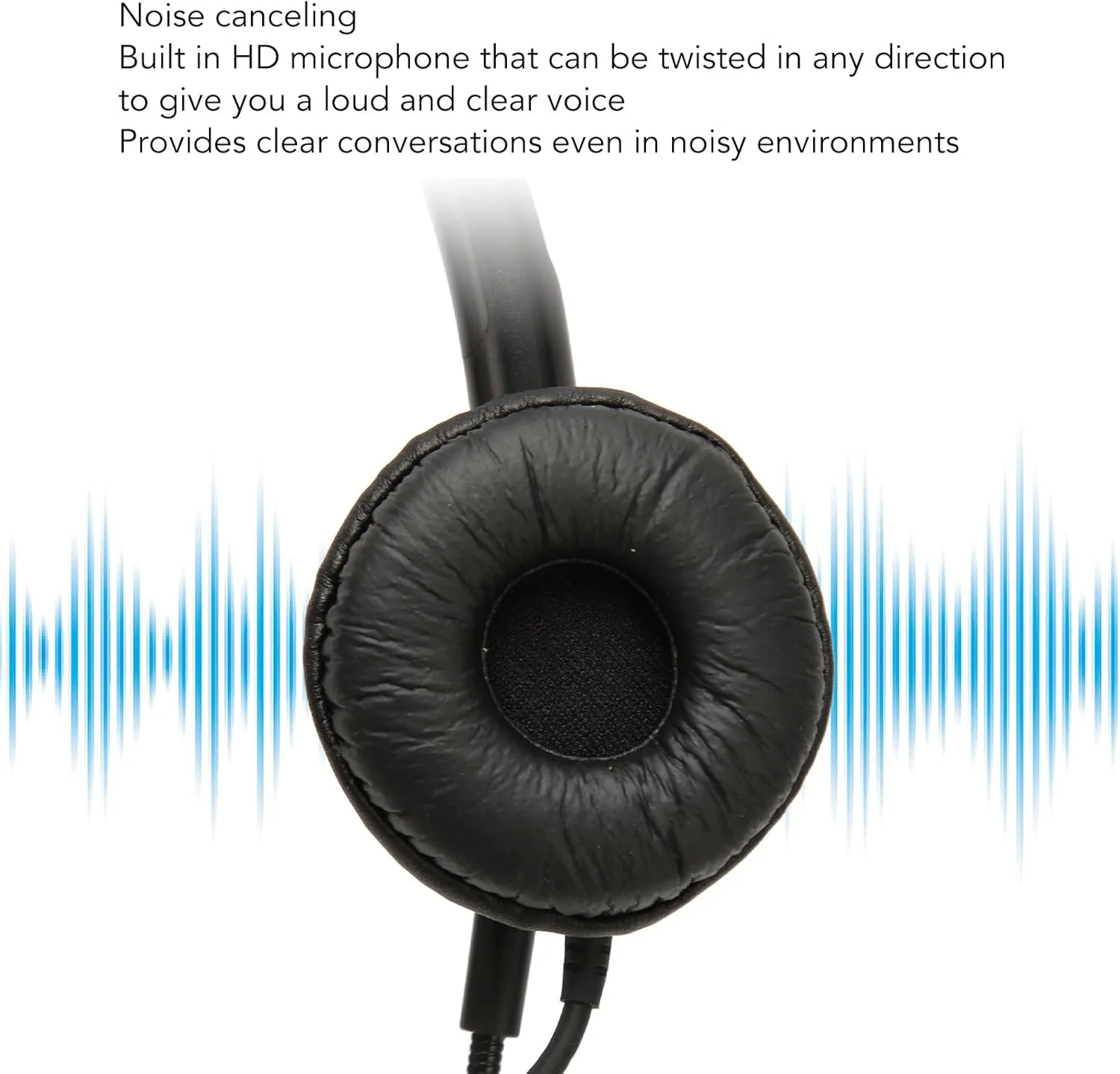 هدست تلفن، هدست خدمات مشتری VT200 تک گوش، هدست تلفن سیمی با قابلیت حذف نویز با کنترل صدا و میکروفون انعطاف پذیر، راحتی در تمام طول روز