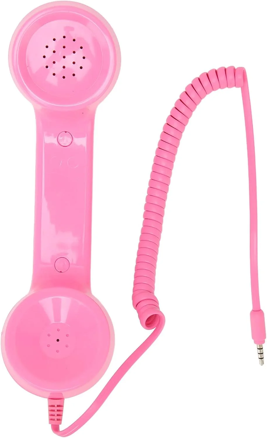 گوشی تلفن همراه، گوشی تلفن رترو قدیمی گیرنده تلفن همراه برای همه تلفن های هوشمند و رایانه ها با جک هدفون 3.5 میلی متری، صورتی، رترو