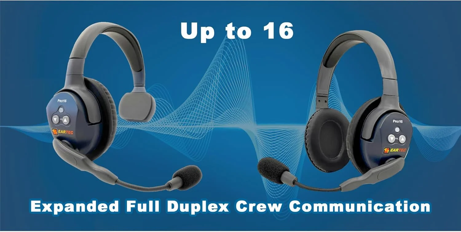 سیستم ارتباط داخلی بی سیم دوربرد EARTEC Ultralite PRO16 ETP10S - 10 هدست تک گوش، برد تا 800 متر، 2.4 گیگاهرتز، شرکت آمریکایی