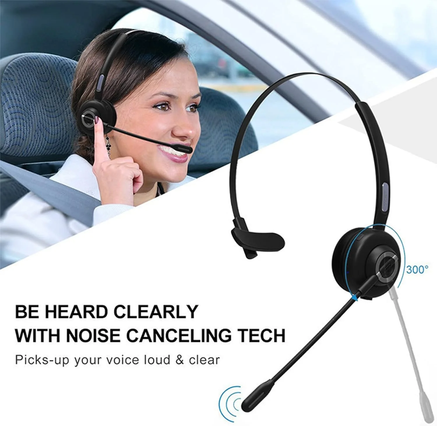 هدست مرکز تماس، عملکرد قطع صدا، شارژ USB، بالشتک های نرم، هدفون بی سیم تجاری، کنترل آسان برای تلفن همراه و کامپیوتر