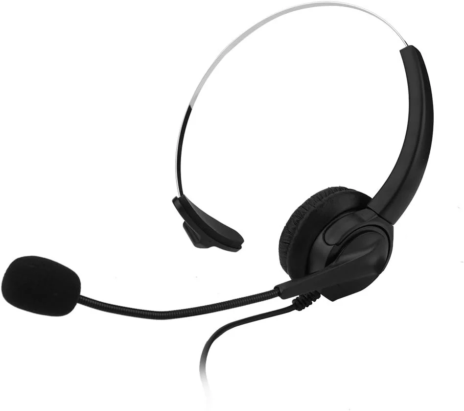 هدست تلفن بی سیم مرکز تماس، هدفون تلفن مرکز تماس دو گوش 2.5 میلی متری با قابلیت تنظیم جهانی و حذف نویز برای راننده خودرو و خدمات مشتری