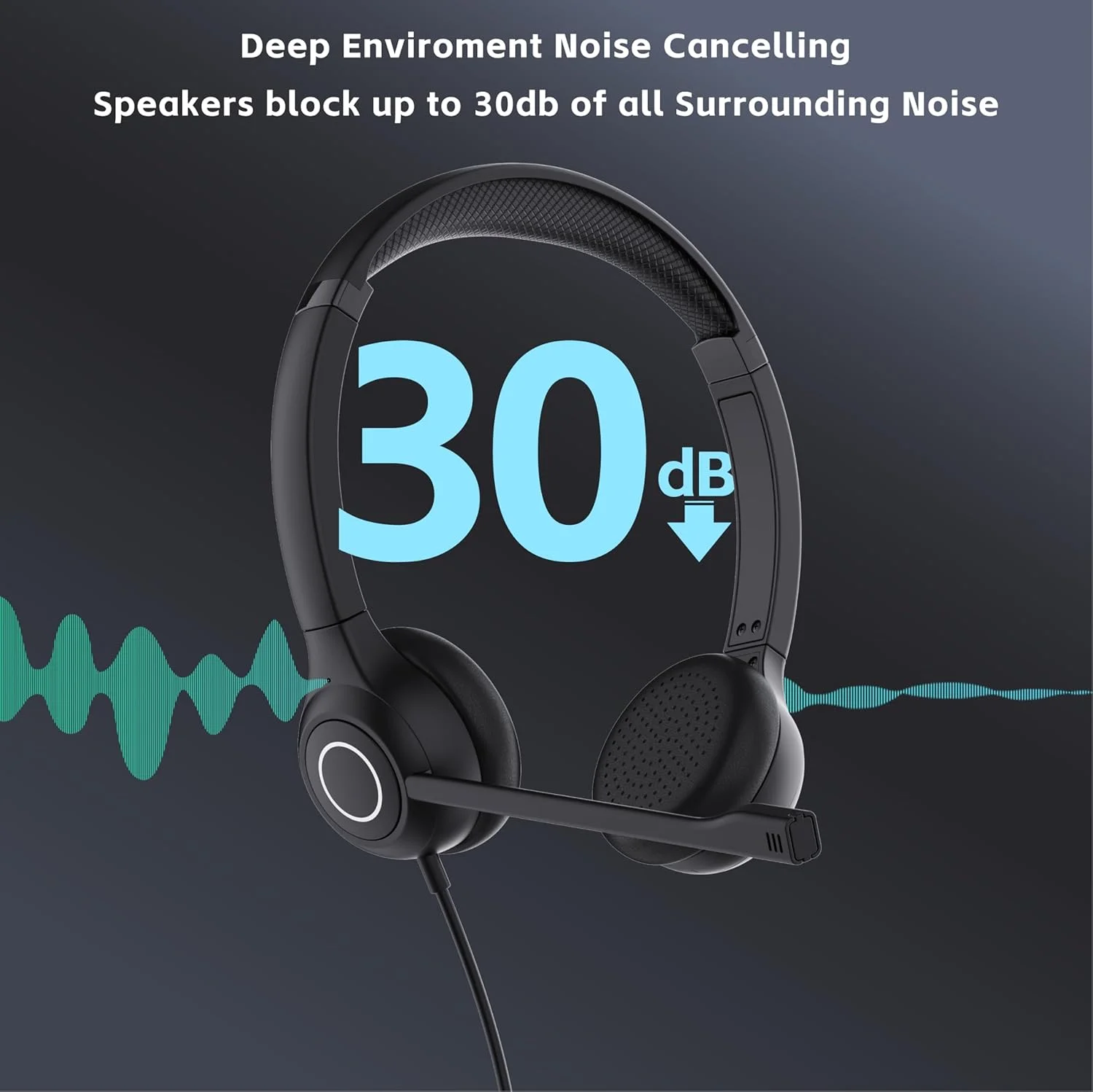 هدست USB ممتاز VoicePro 80 با میکروفون NC - دارای چراغ نشانگر مشغول بودن و کنترل های تماس درون خطی، سازگار با Microsoft Teams و سایر پلتفرم های تماس اصلی.