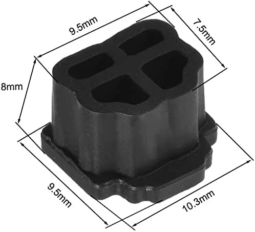 XYWHPGV 20 عدد درپوش محافظ سیلیکونی RJ11 برای پورت تلفن، ضد گرد و غبار، ابعاد 9.5mmx7.5mm، مشکی