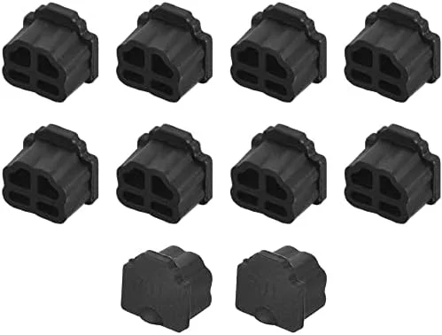 XYWHPGV 10 عدد محافظ سیلیکونی RJ11 پورت تلفن، درپوش ضد گرد و غبار 9.5mmx7.5mm مشکی