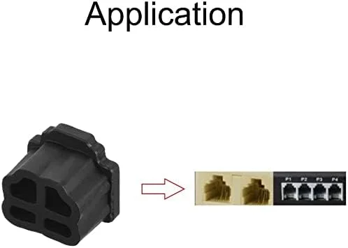 XYWHPGV 20 عدد درپوش محافظ سیلیکونی RJ11 برای پورت تلفن، ضد گرد و غبار، ابعاد 9.5mmx7.5mm، مشکی