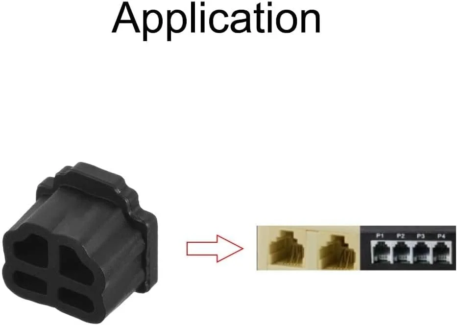 XYWHPGV 10 عدد محافظ سیلیکونی RJ11 پورت تلفن، درپوش ضد گرد و غبار 9.5mmx7.5mm مشکی
