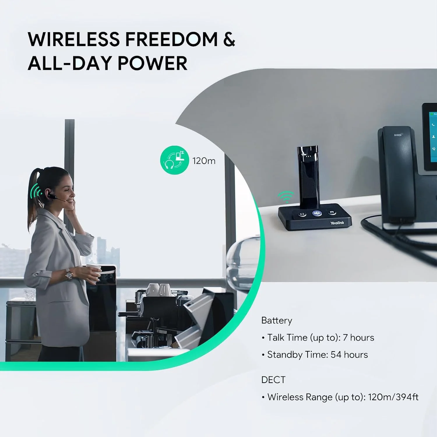 هدست بی سیم دکت Yealink مدل WH63 ارتقا یافته، دارای تاییدیه Teams، هدست تک گوشی اداری برای تلفن رومیزی و سافت فون کامپیوتر، میکروفون حذف نویز، سازگار با تلفن IP Polycom Grandstream هدست بی سیم دکت Yealink مدل WH63 ارتقا یافته، دارای تاییدیه Teams، هدست تک گوشی اداری برای تلفن رومیزی و سافت فون کامپیوتر، میکروفون حذف نویز، سازگار با تلفن IP Polycom Grandstream