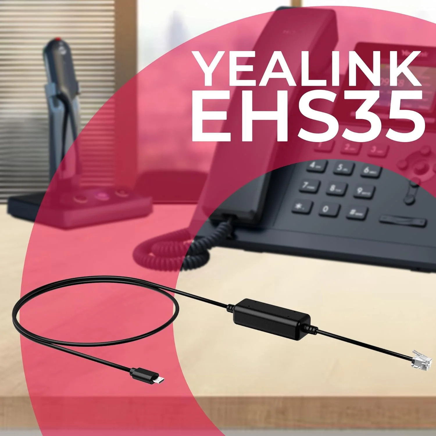 آداپتور هدست بی سیم Yealink EHS35 - سازگار با تلفن های Avaya، Poly، Snom، Grandstream، Fanvil، Yealink (T4X/T5X)، اتصال آسان، پشتیبانی از کنترل تماس از راه دور برای تلفن های IP Yealink T3X به همراه دستمال GTW آداپتور هدست بی سیم Yealink EHS35 - سازگار با تلفن های Avaya، Poly، Snom، Grandstream، Fanvil، Yealink (T4X/T5X)، اتصال آسان، پشتیبانی از کنترل تماس از راه دور برای تلفن های IP Yealink T3X به همراه دستمال GTW