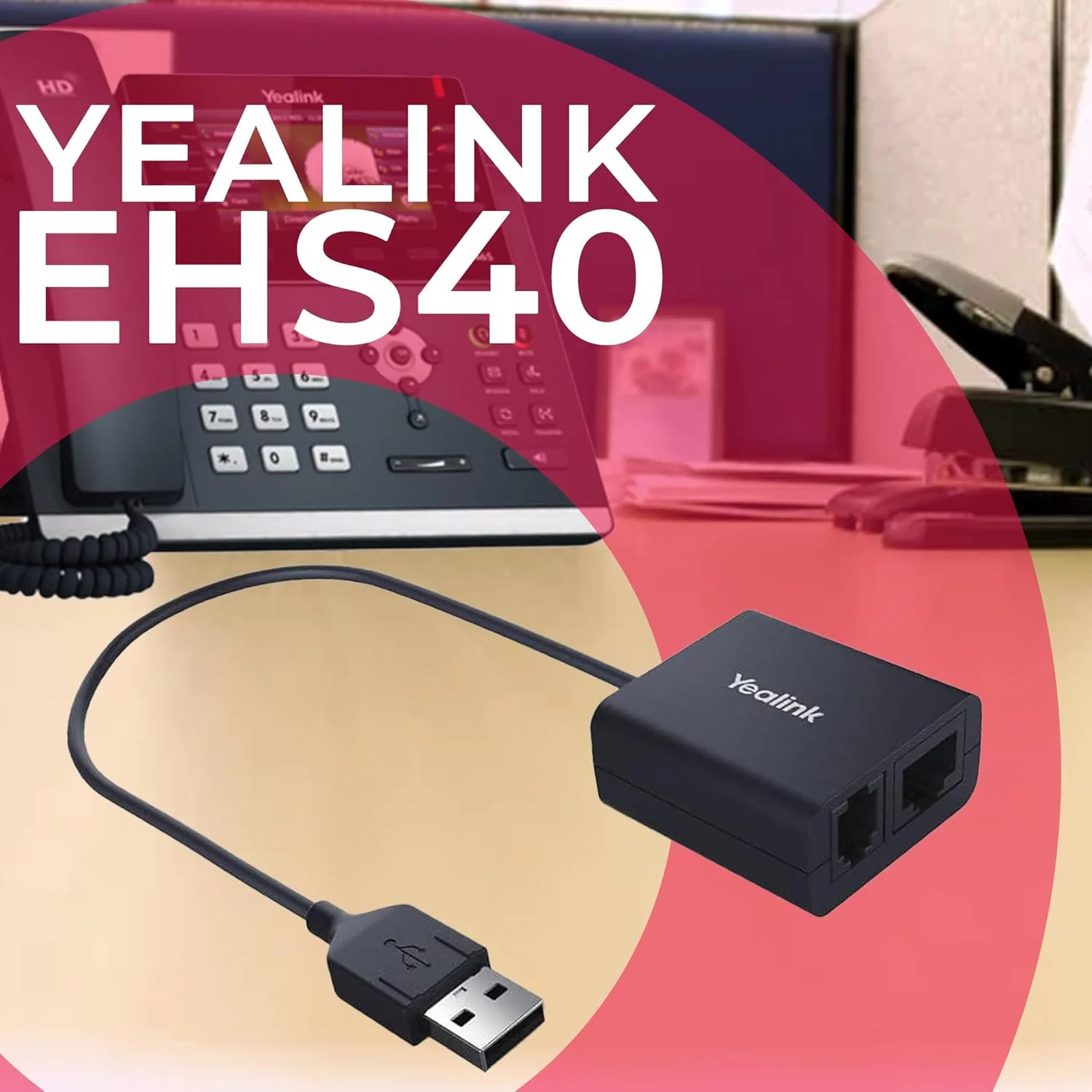 آداپتور هدست بیسیم Yealink EHS40 - سازگار با هدفونهای Jabra، Poly، Plantronics، Sennheiser/EPOS و تلفنهای IP Yealink، اتصال آسان، کنترل تماس از راه دور، پاسخ/قطع تماس، پارچه GTW آداپتور هدست بیسیم Yealink EHS40 - سازگار با هدفونهای Jabra، Poly، Plantronics، Sennheiser/EPOS و تلفنهای IP Yealink، اتصال آسان، کنترل تماس از راه دور، پاسخ/قطع تماس، پارچه GTW