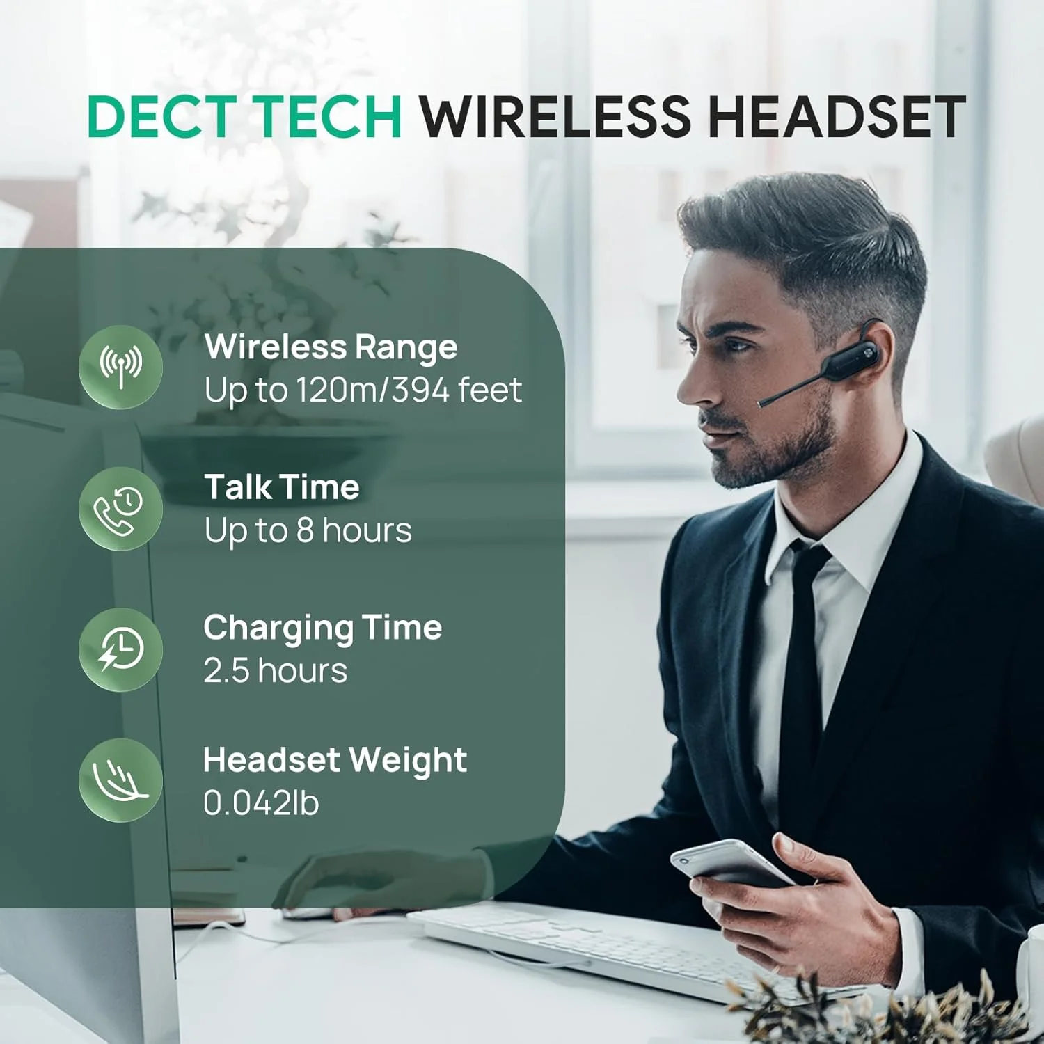 هدست تلفن یالینک مدل WH67 UC DECT، مشکی، با سیم هدست تلفن یالینک مدل WH67 UC DECT، مشکی، با سیم