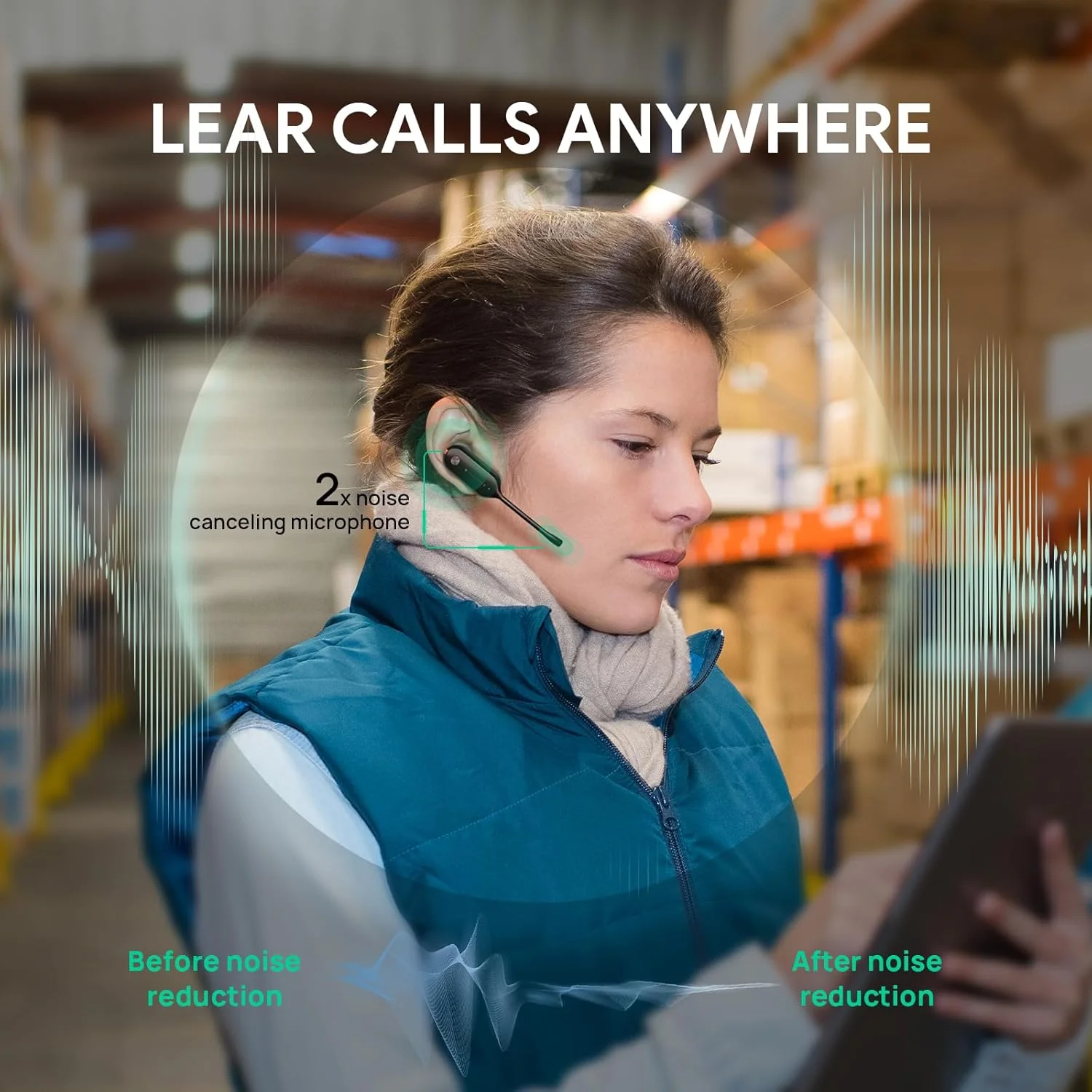 هدست بی‌سیم دکت یالینک WH63، هدست تلفن اداری مونو با میکروفون حذف نویز، مناسب برای کامپیوتر، تلفن‌های رومیزی، سازگار با زوم، رینگ‌سنترال، آوایا و سایر پلتفرم‌های UC پیشرو