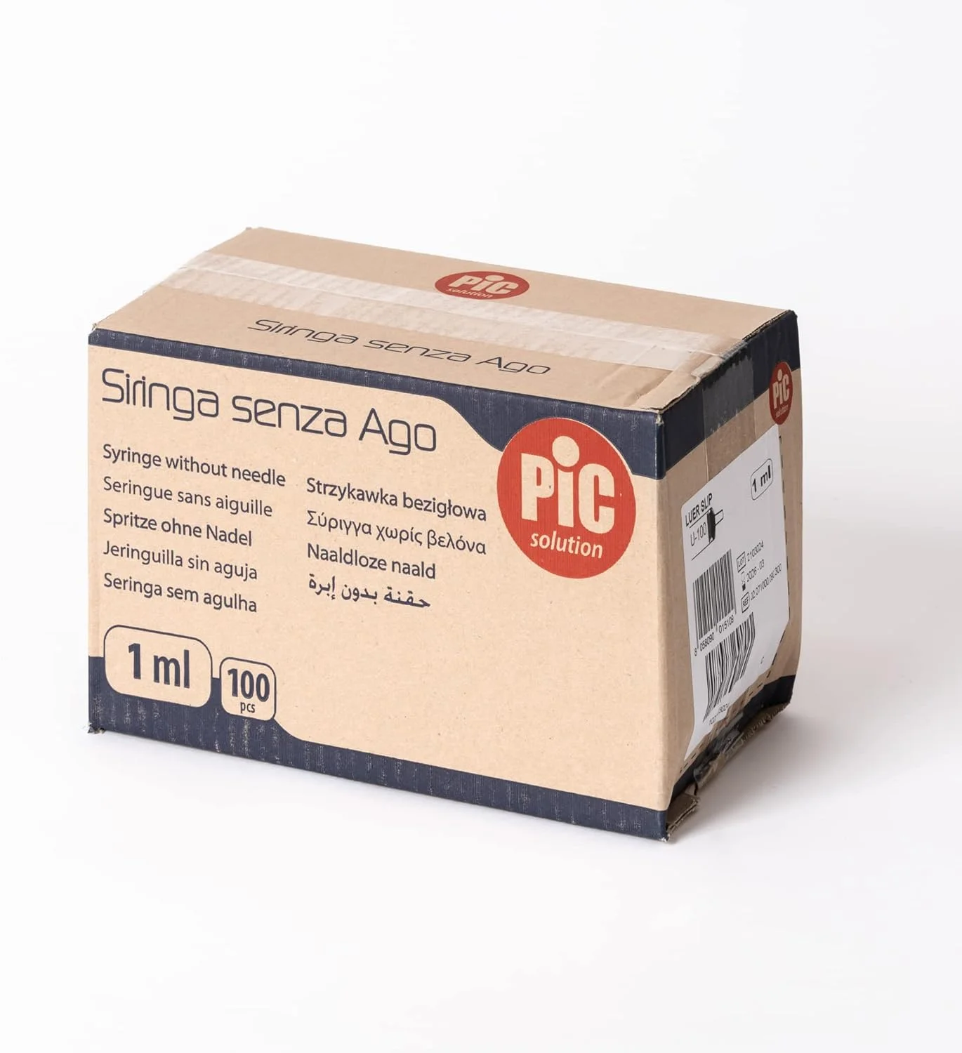 سرنگ انسولین بدون سوزن Pic Solution 02071000090300، بسته 100 عددی، ظرفیت 1 میلی لیتر