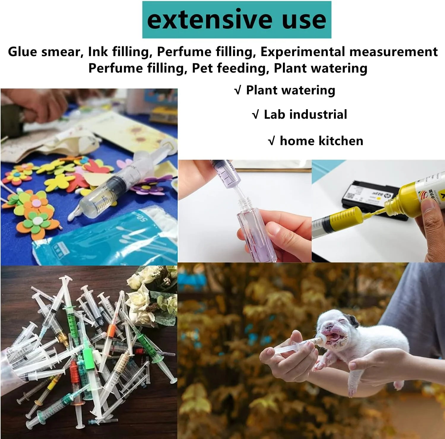 سرنگ های 1، 3، 5، 10 و 20 میلی لیتری و بطری نوک سوزنی 30 و 50 میلی لیتری. سوزن های نوک کند 14، 16، 18، 20، 22 و 25 گیج و درپوش. مناسب برای اندازه گیری مایعات و پر کردن مجدد (ست سرنگ و بطری نوک سوزنی) سرنگ های 1، 3، 5، 10 و 20 میلی لیتری و بطری نوک سوزنی 30 و 50 میلی لیتری. سوزن های نوک کند 14، 16، 18، 20، 22 و 25 گیج و درپوش. مناسب برای اندازه گیری مایعات و پر کردن مجدد (ست سرنگ و بطری نوک سوزنی)