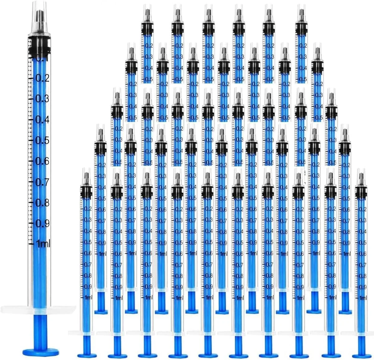 سرنگ پلاستیکی یک میلی لیتری بسته بندی جداگانه با درپوش، بسته 60 عددی، مناسب برای آزمایشگاه های علمی، اندازه گیری مایعات، تغذیه حیوانات خانگی، روغن یا چسب سرنگ پلاستیکی یک میلی لیتری بسته بندی جداگانه با درپوش، بسته 60 عددی، مناسب برای آزمایشگاه های علمی، اندازه گیری مایعات، تغذیه حیوانات خانگی، روغن یا چسب