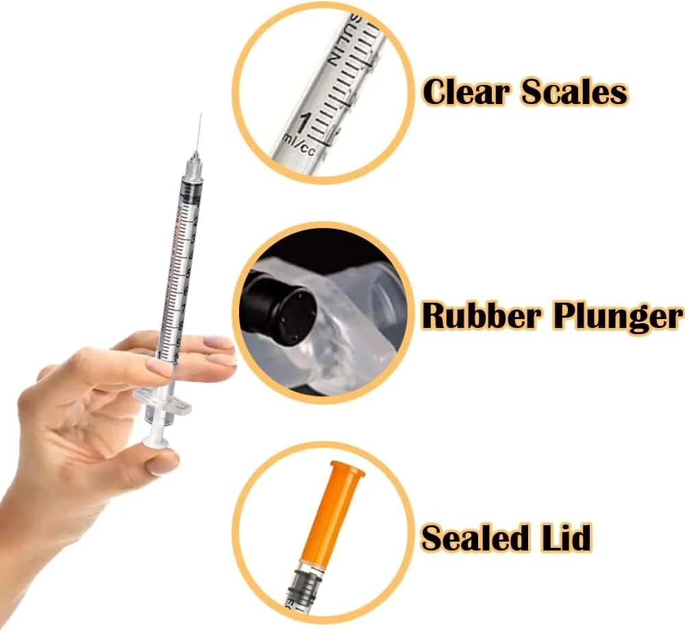 سرنگ 1 میلی لیتری 30G*8mm مهر و موم شده جداگانه چند منظوره برای اندازه گیری، تغذیه حیوانات خانگی با درپوش برای روغن یا چسب برای آزمایشگاه ها، تغذیه حیوانات خانگی، سرنگ کوچک (10 عدد)
