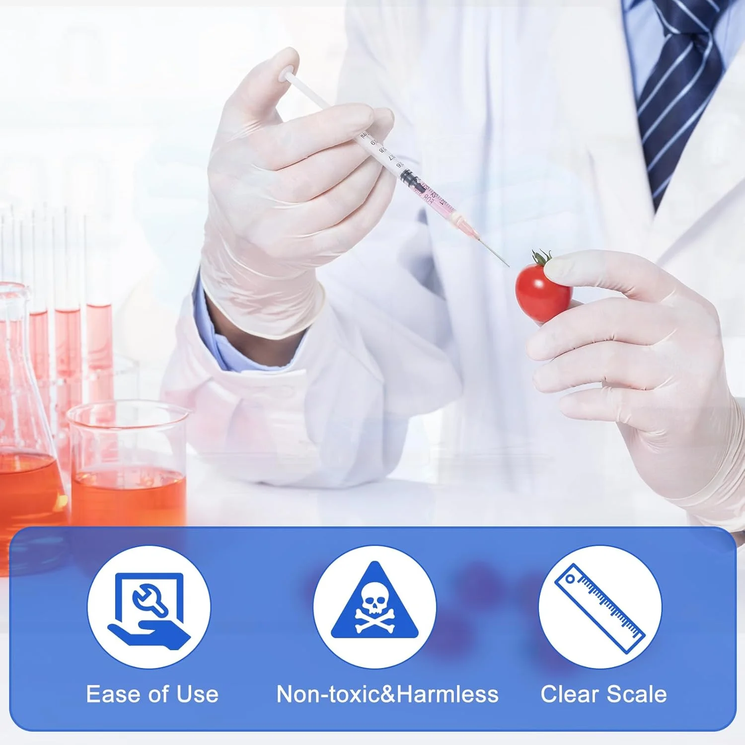 ست 10 عددی سرنگ پلاستیکی 1 و 5 میلی لیتری، سرنگ های چندبار مصرف برای خوراک، سرنگ های پرکننده جوهر برای آزمایشگاه، چسب، مصارف صنعتی و آزمایشگاه های علمی