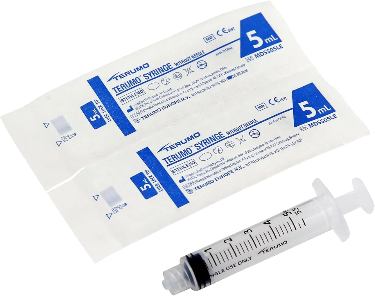 سرنگ 5 میلی لیتری تِرمو بدون سوزن، سر لوئر (بسته 100 عددی)