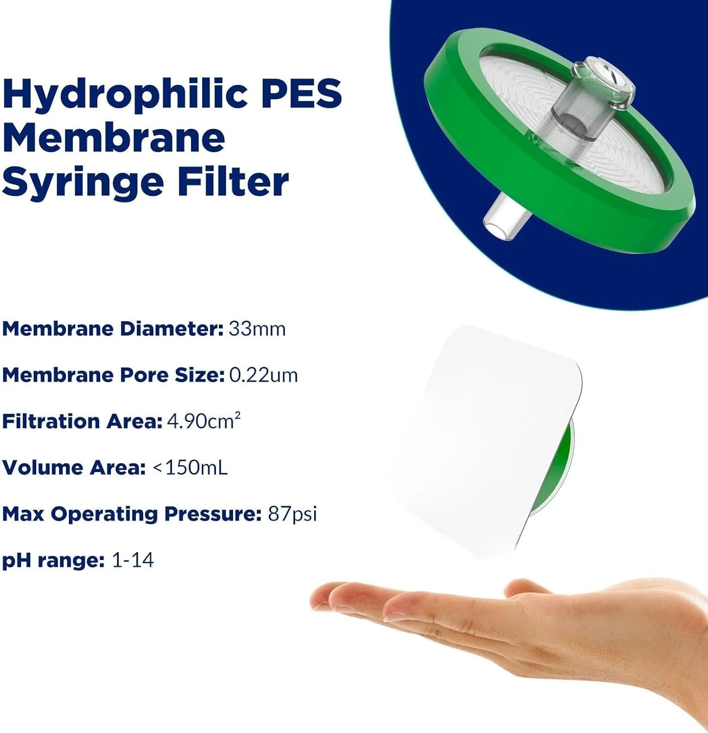 فیلتر سرنگی 10 عددی فروشگاه سفید، غشای PES آبدوست استریل با منفذ 0.22 میکرومتر، قطر غشا 33 میلیمتر، بستهبندی تکی استریل فیلتر سرنگی 10 عددی فروشگاه سفید، غشای PES آبدوست استریل با منفذ 0.22 میکرومتر، قطر غشا 33 میلیمتر، بستهبندی تکی استریل