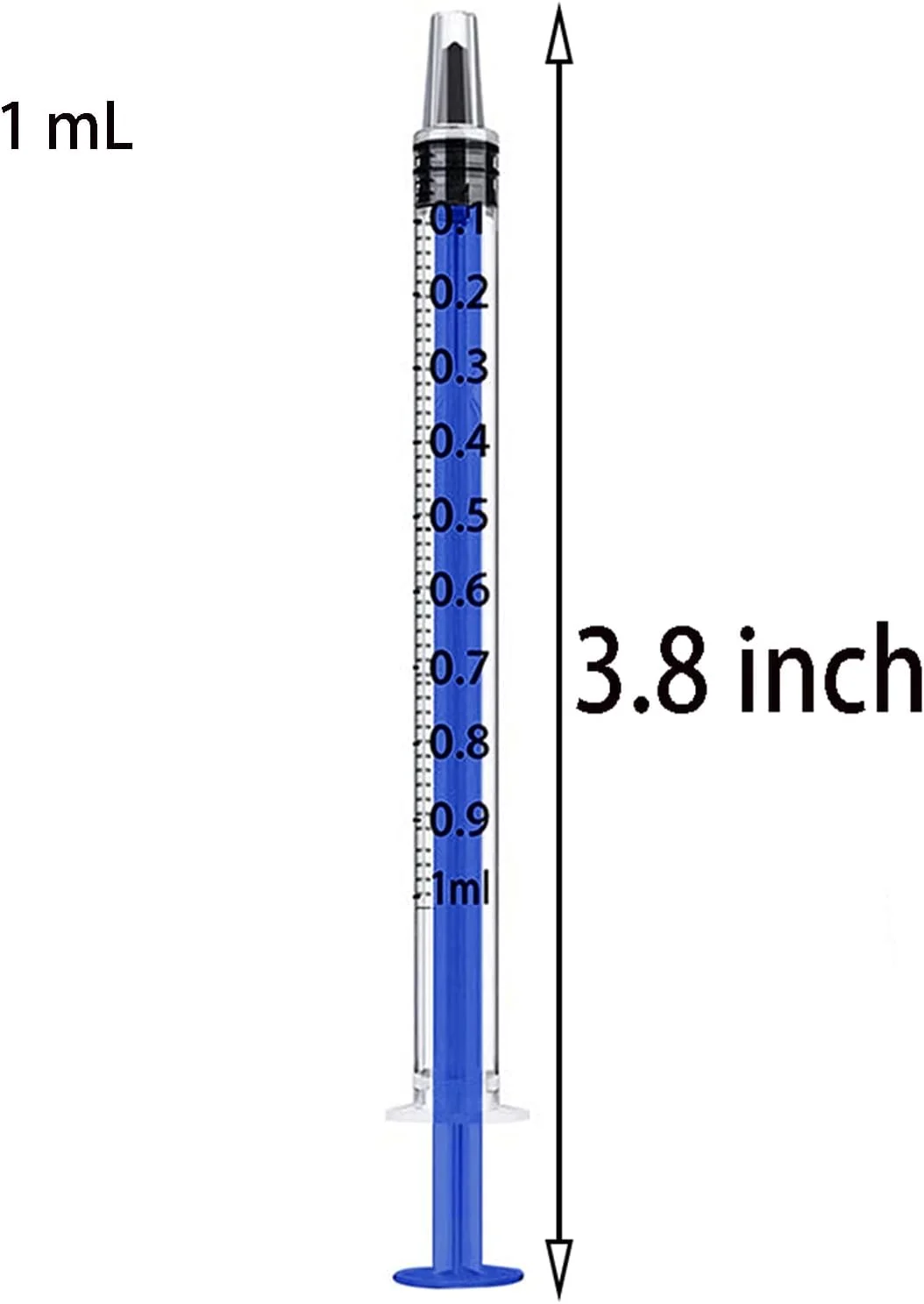 وانبائو آبی 100 عددی سرنگ پیپت 1 میلی لیتری با نوک لغزنده لوئر بدون سوزن برای خوراندن به حیوانات خانگی، پر کردن مجدد، استفاده از روغن یا چسب، اندازه گیری یا انتقال مقدار کمی مایعات، بدون درپوش