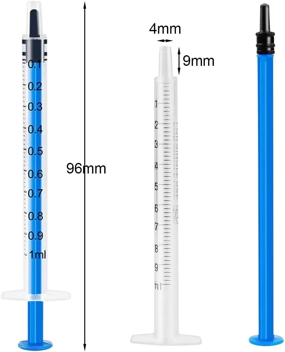 مجموعه 50 عددی سرنگ پلاستیکی 1 میلی لیتری Uhuanyy، ابزار سرنگ اندازه گیری مایع، مهر و موم شده جداگانه با اندازه گیری برای آزمایشگاه های علمی، اندازه گیری مایعات، تغذیه حیوانات خانگی، روغن یا چسب