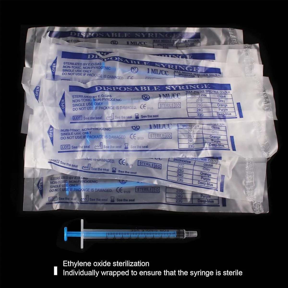 مجموعه 50 عددی سرنگ پلاستیکی 1 میلی لیتری Uhuanyy، ابزار سرنگ اندازه گیری مایع، مهر و موم شده جداگانه با اندازه گیری برای آزمایشگاه های علمی، اندازه گیری مایعات، تغذیه حیوانات خانگی، روغن یا چسب