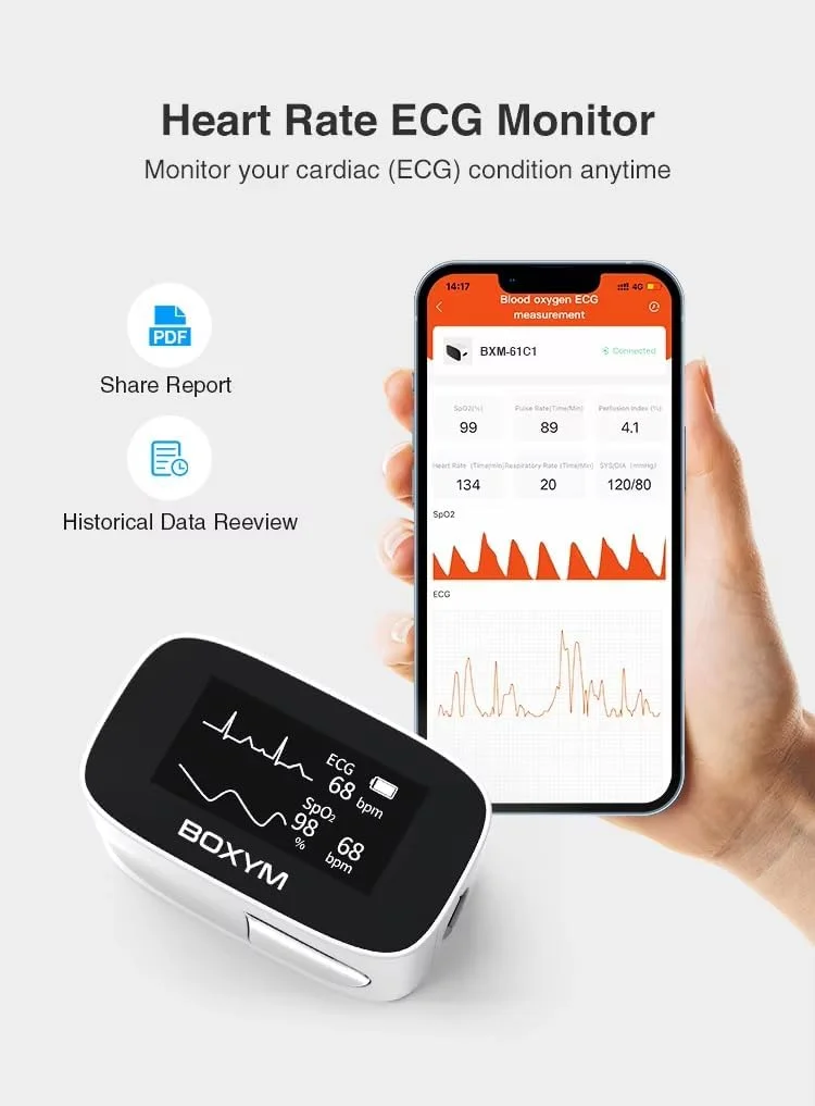 حسگر انگشتی هوشمند Saha Care YK-61C1 | نمایشگر OLED و همگام سازی بی سیم | مانیتور چند منظوره انگشتی | ابزار سلامتی قابل شارژ با پشتیبانی از برنامه بلوتوث حسگر انگشتی هوشمند Saha Care YK-61C1 | نمایشگر OLED و همگام سازی بی سیم | مانیتور چند منظوره انگشتی | ابزار سلامتی قابل شارژ با پشتیبانی از برنامه بلوتوث