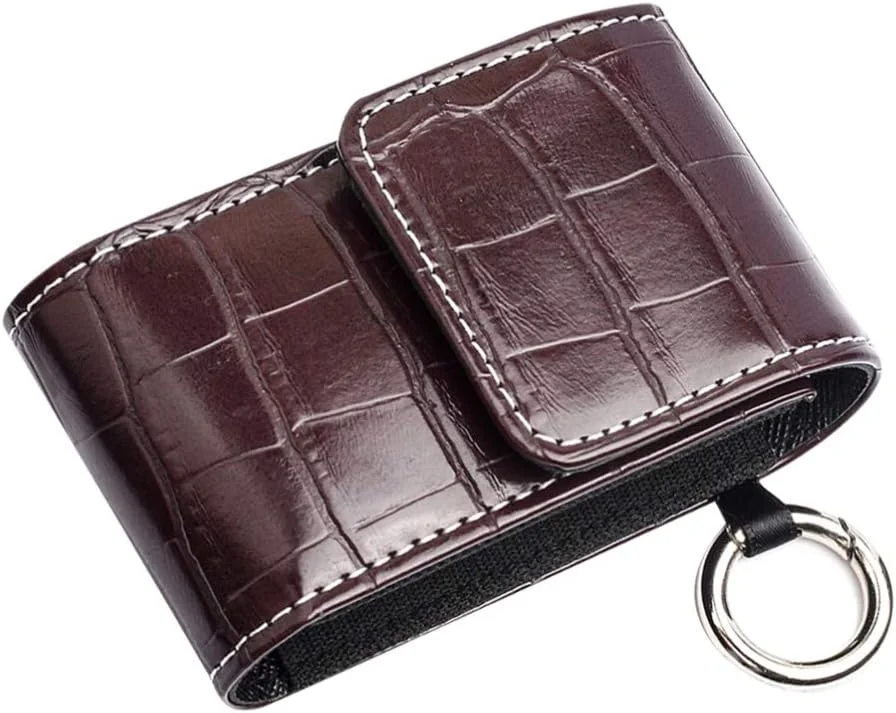 کیف انگشتی پالس اکسیمتر HFAOHO، کیف چرمی برای نگهداری و حمل آسان دستگاه سنجش اکسیژن خون (قهوه ای)