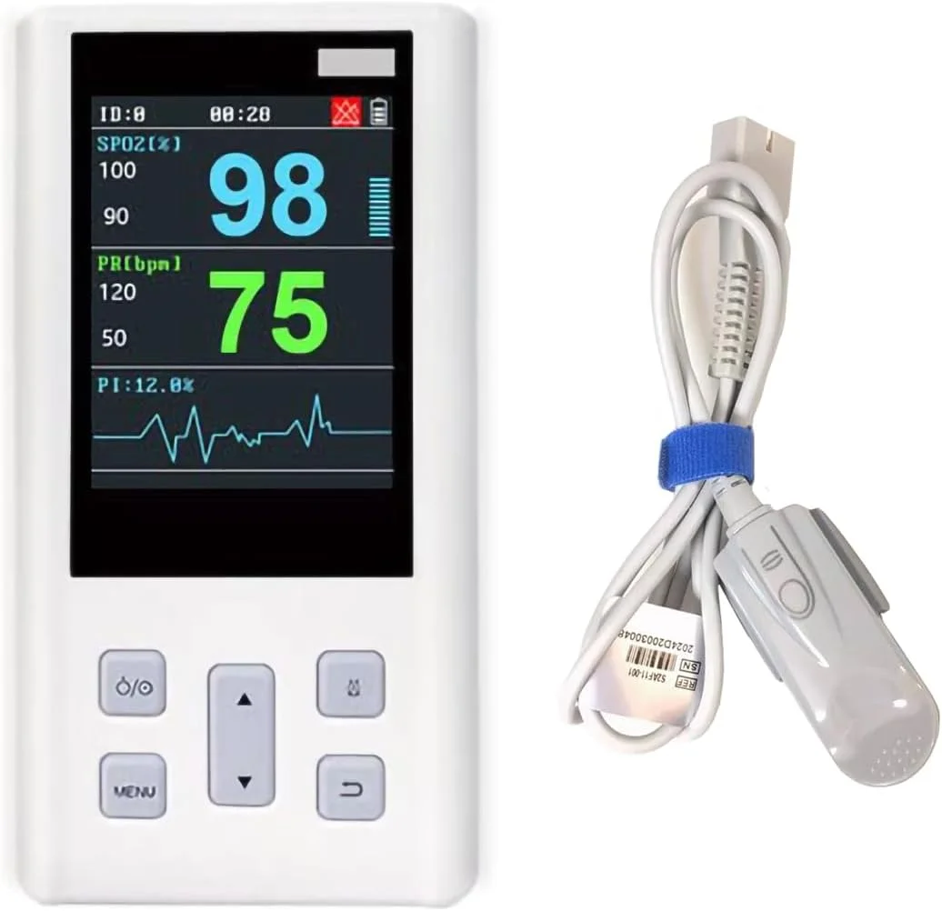 دستگاه پالس اکسیمتر دامپزشکی FOXCUP Caphstion قابل حمل برای حیوانات، مانیتور ضربان نبض SPO2 با قابلیت هشدار 24 ساعته (H100 برای بزرگسالان)
