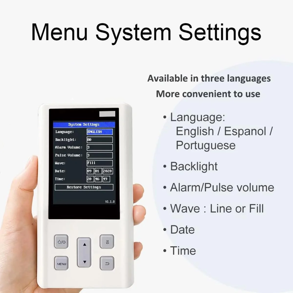 دستگاه پالس اکسیمتر دامپزشکی FOXCUP Caphstion قابل حمل برای حیوانات، مانیتور ضربان نبض SPO2 با قابلیت هشدار 24 ساعته (H100 برای بزرگسالان)