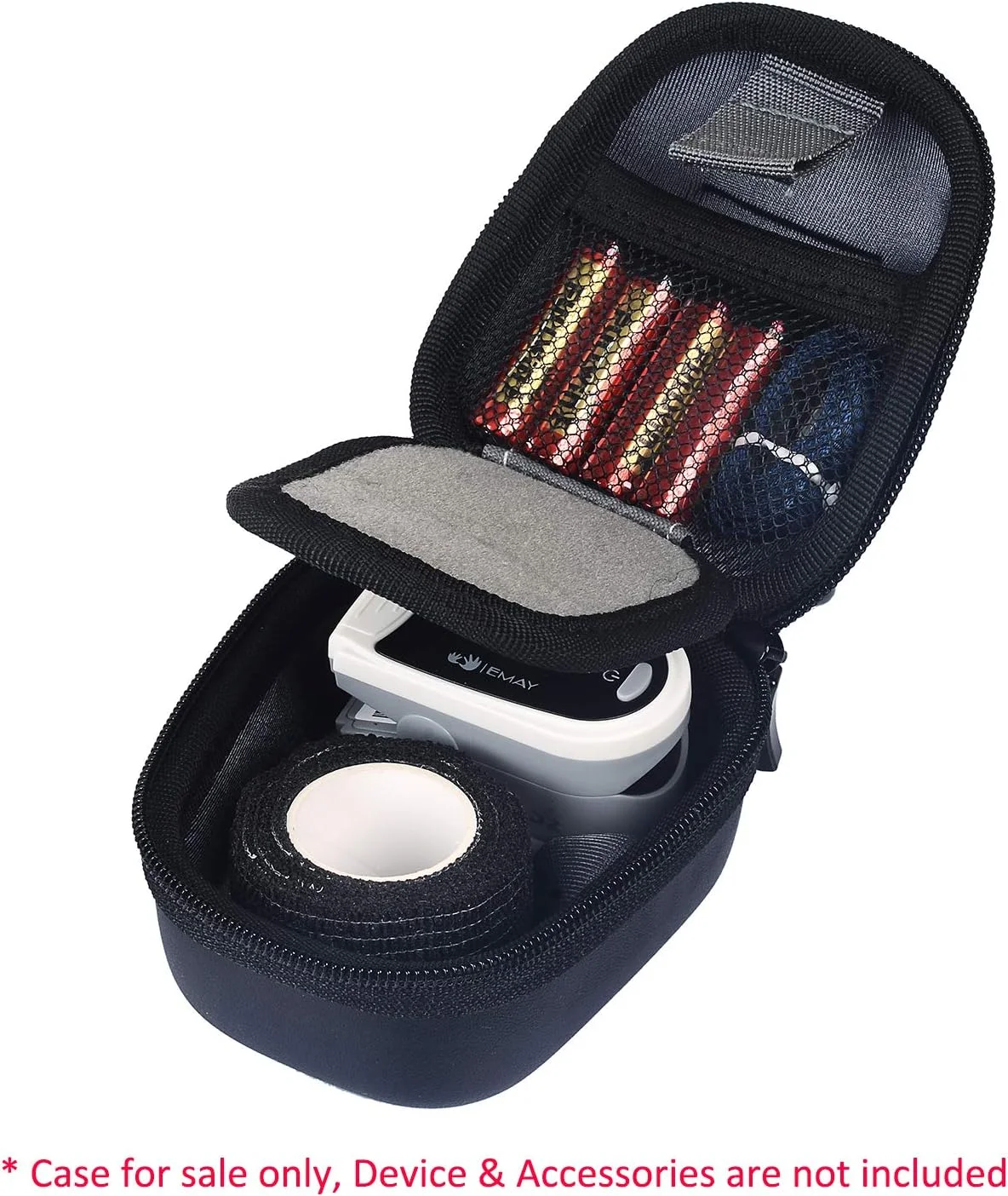 کیف محافظ سخت EMAY برای پالس اکسی متر بلوتوثی EMAY | کیف حمل پالس اکسی متر با قلاب کوهنوردی برای اتصال آسان به کیف