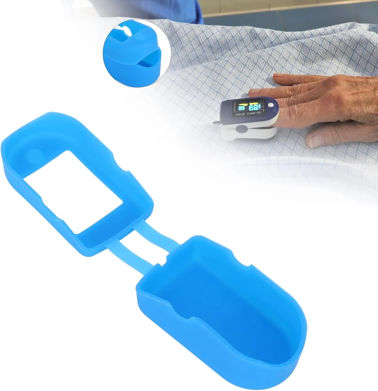 کاور انگشتی پالس اکسیمتر FURLOU، جمع و جور، قابل حمل، کاربردی برای منزل، فضای باز و فضای داخلی (رنگ: آبی)