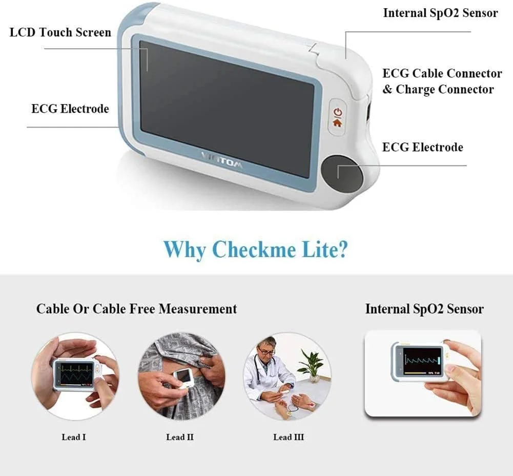 دستگاه نوار قلب قابل حمل آسان jjff، مانیتورینگ قلبی قابل حمل، مانیتور فیبریلاسیون دهلیزی بدون نیاز به سیم، پزشکی خانگی.