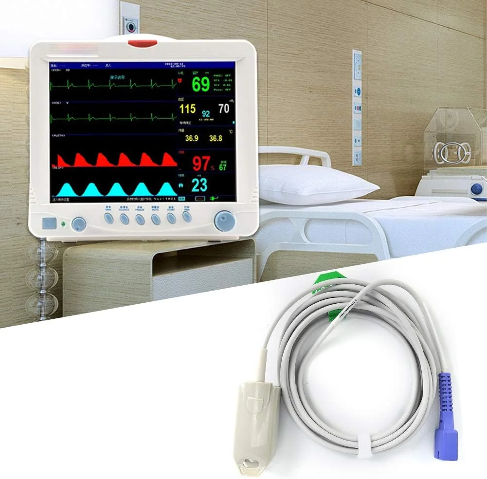 پروب Spo2 مدل HGFUUYT، سنسور Spo2 با دقت بالا، پاسخ سریع و قابل استفاده مجدد برای اندازه گیری میزان اشباع اکسیژن