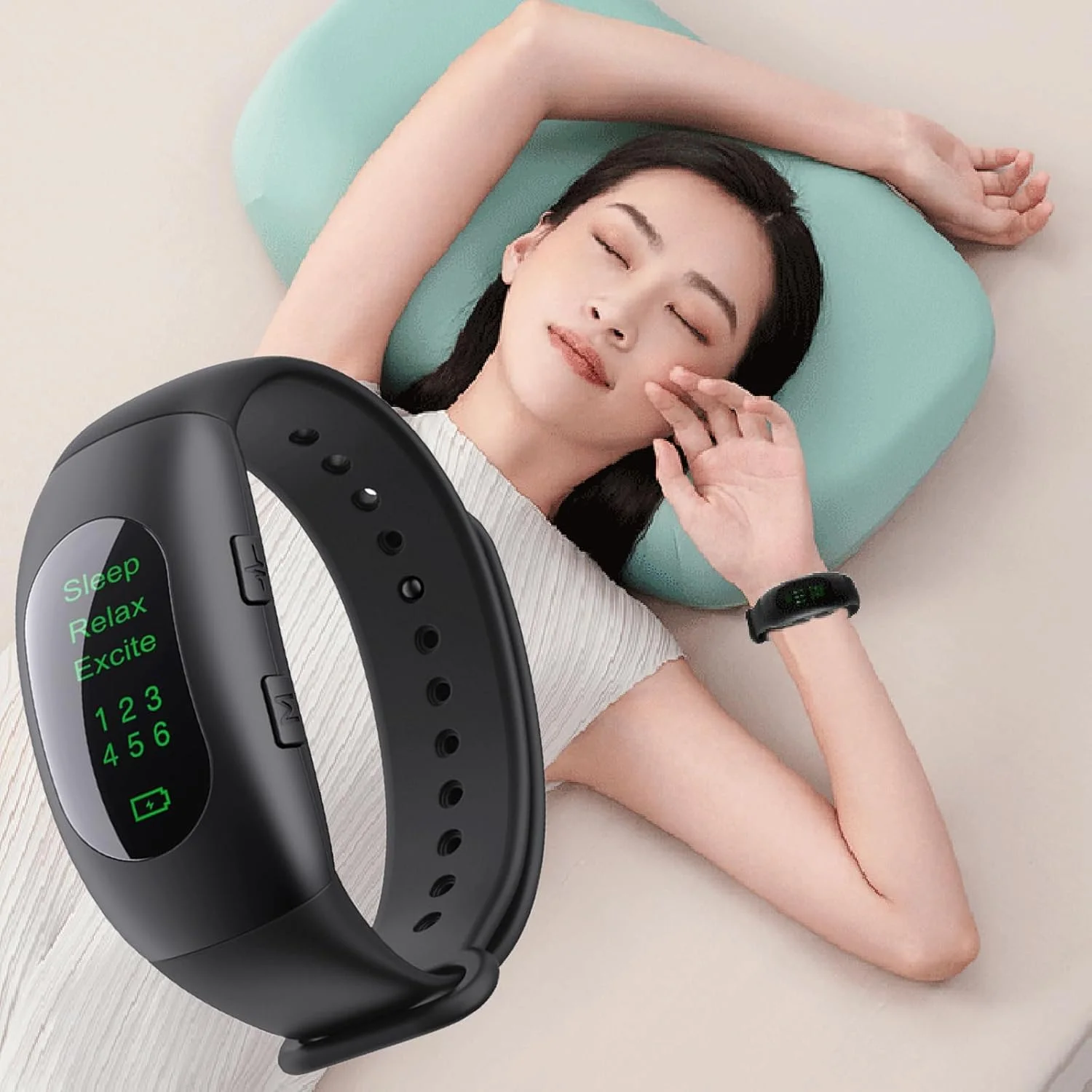 ساعت مچی کمک خواب، دستگاه قابل حمل تسکین دهنده حالت تهوع، محرک الکترود، مربی موقعیت قابل تنظیم، ساعت کمک ضد خروپف برای استفاده در منزل، افزودنی موثر در زمان خواب بدون عوارض جانبی، مشکی