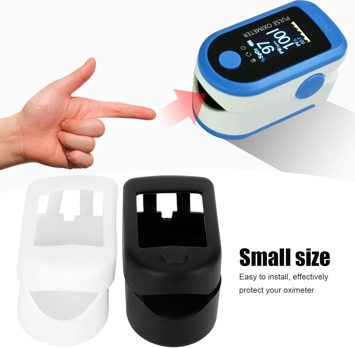 مانیتور سنجش اشباع OUKA، سایز کوچک، نصب آسان، مقاوم در برابر سایش، سنجش اشباع اکسیژن، مناسب برای مسافرت و منزل (سیاه+سفید)
