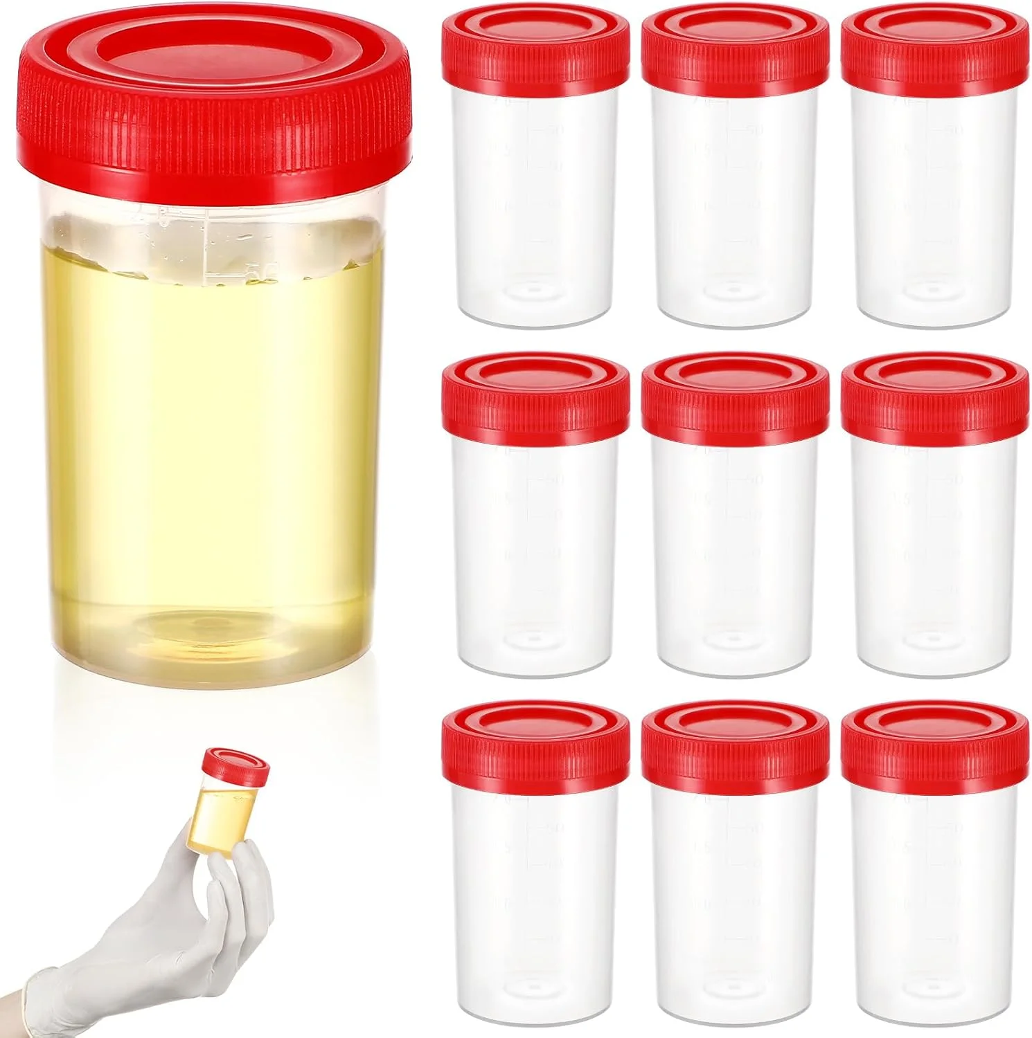 iplusmile ده عدد فنجان نمونه ادرار با درب 60 میلی لیتر، لوله نمونه ادرار، فنجان تست تخمک گذاری، لوله نمونه برای آزمایش بارداری، رنگ تصادفی، 6.9 x 3.7 سانتی متر iplusmile ده عدد فنجان نمونه ادرار با درب 60 میلی لیتر، لوله نمونه ادرار، فنجان تست تخمک گذاری، لوله نمونه برای آزمایش بارداری، رنگ تصادفی، 6.9 x 3.7 سانتی متر