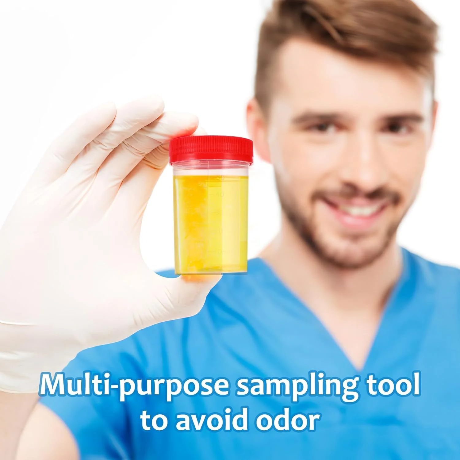 iplusmile ده عدد فنجان نمونه ادرار با درب 60 میلی لیتر، لوله نمونه ادرار، فنجان تست تخمک گذاری، لوله نمونه برای آزمایش بارداری، رنگ تصادفی، 6.9 x 3.7 سانتی متر