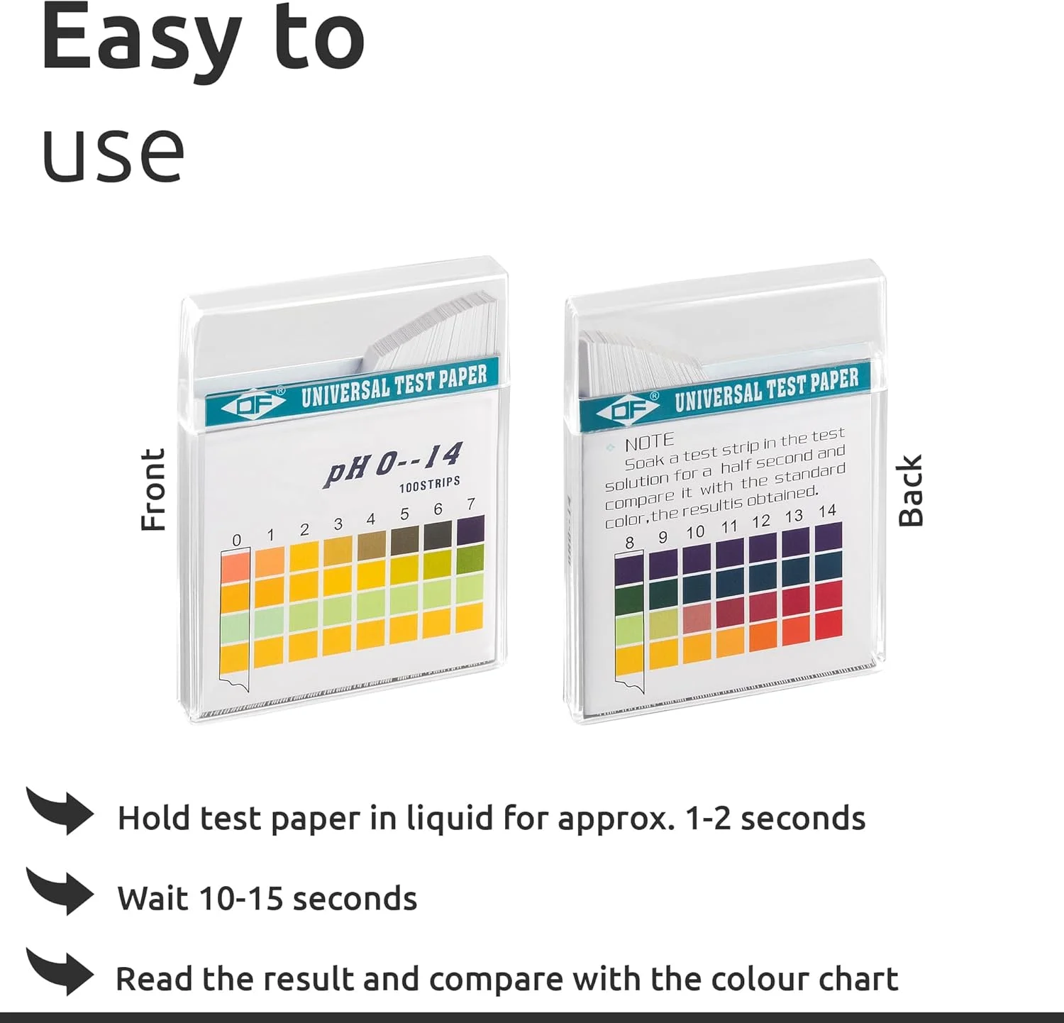 کاغذ تورنسل ECENCE، 100 عددی، محدوده اندازه گیری 0-14، کاغذ شناساگر عمومی، تست اسیدیته برای آکواریوم و آب آشامیدنی