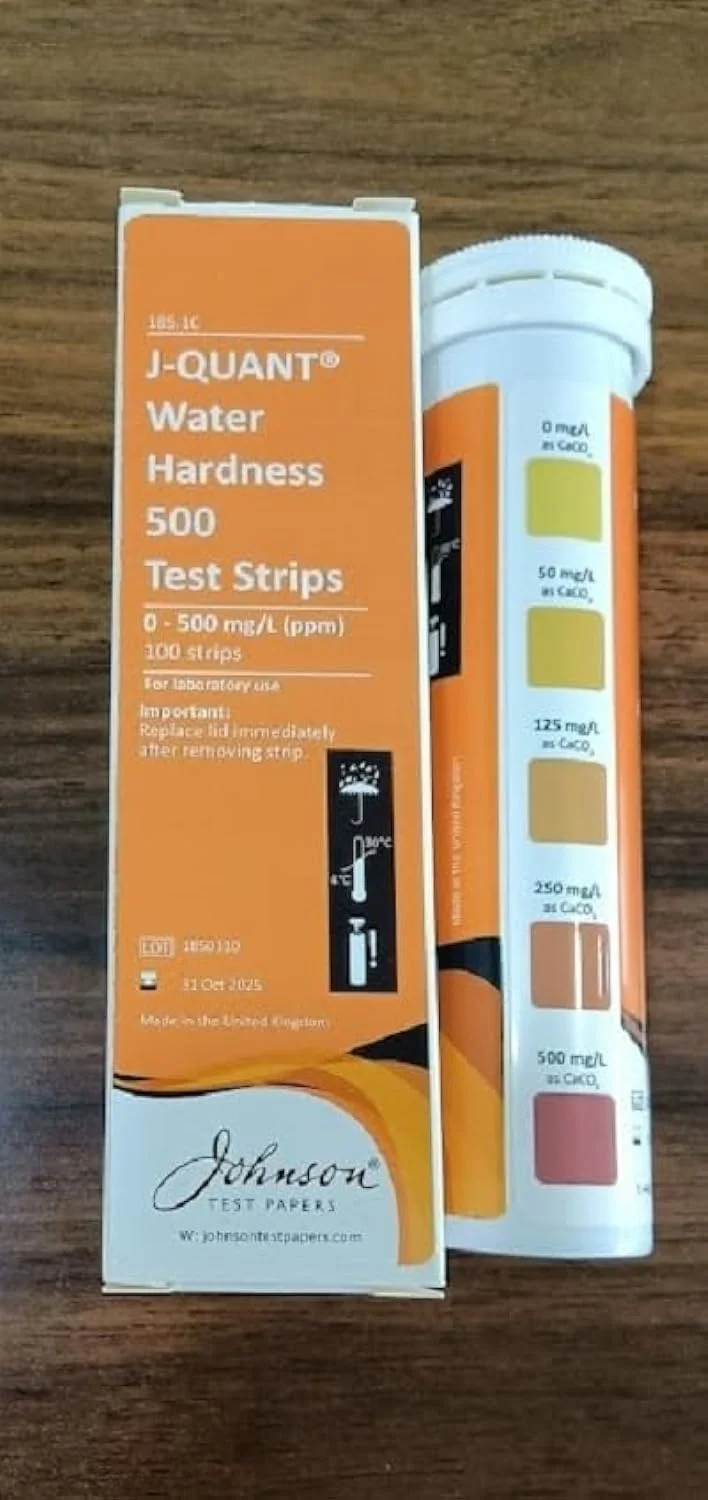 نوار تست سختی آب جانسون، 185.1C، J-Quant، 0 تا 500 میلی گرم در لیتر، 100 نوار در بسته نوار تست سختی آب جانسون، 185.1C، J-Quant، 0 تا 500 میلی گرم در لیتر، 100 نوار در بسته