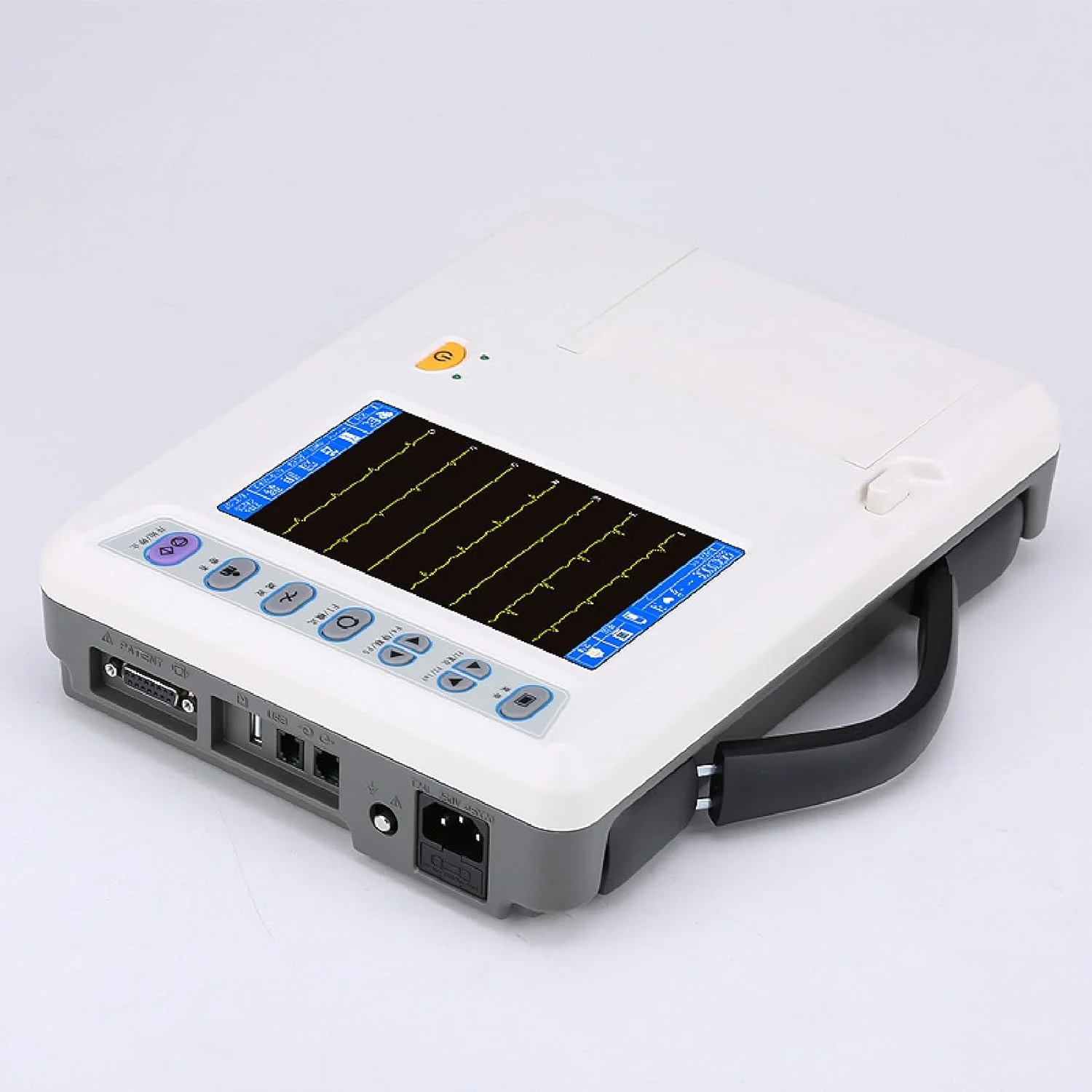 مانیتور علائم حیاتی دامپزشکی ADORZ، صفحه نمایش 7 اینچی، دستگاه نوار قلب دیجیتال 6 کاناله با گزارش تجزیه و تحلیل، نمایش شکل موج 7 لید، برای حیوانات خانگی گربه و سگ