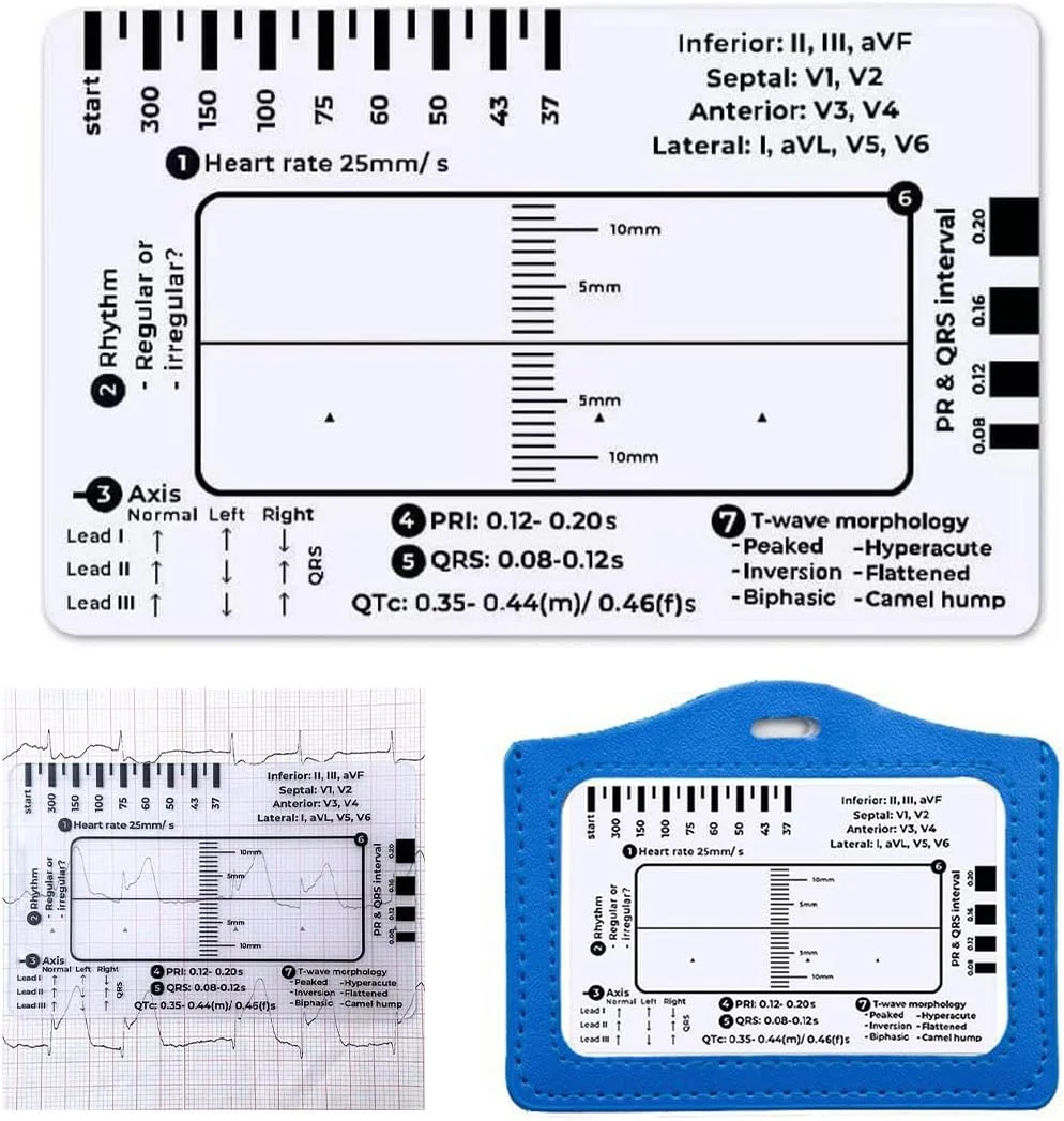 خط کش نوار قلب دو عددی، خط کش پلاستیکی، ابزار اندازه گیری، ابزار اندازه گیری نوار قلب شفاف، ابزار ارزیابی نوار قلب قابل حمل، کارت نوار قلب، خط کش نوار قلب با حمل آسان، طرح متنوع، چند رنگ، A