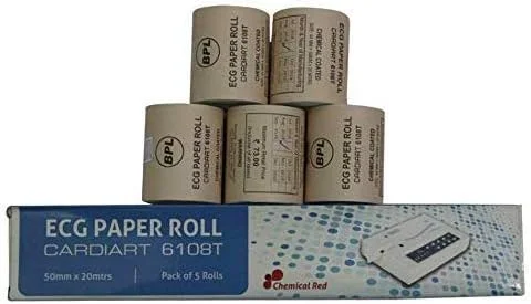کاغذ نوار قلب OTICA BPL برای دستگاه نوار قلب 6108T، بسته 5 عددی (50 میلی متر x 20 متر)