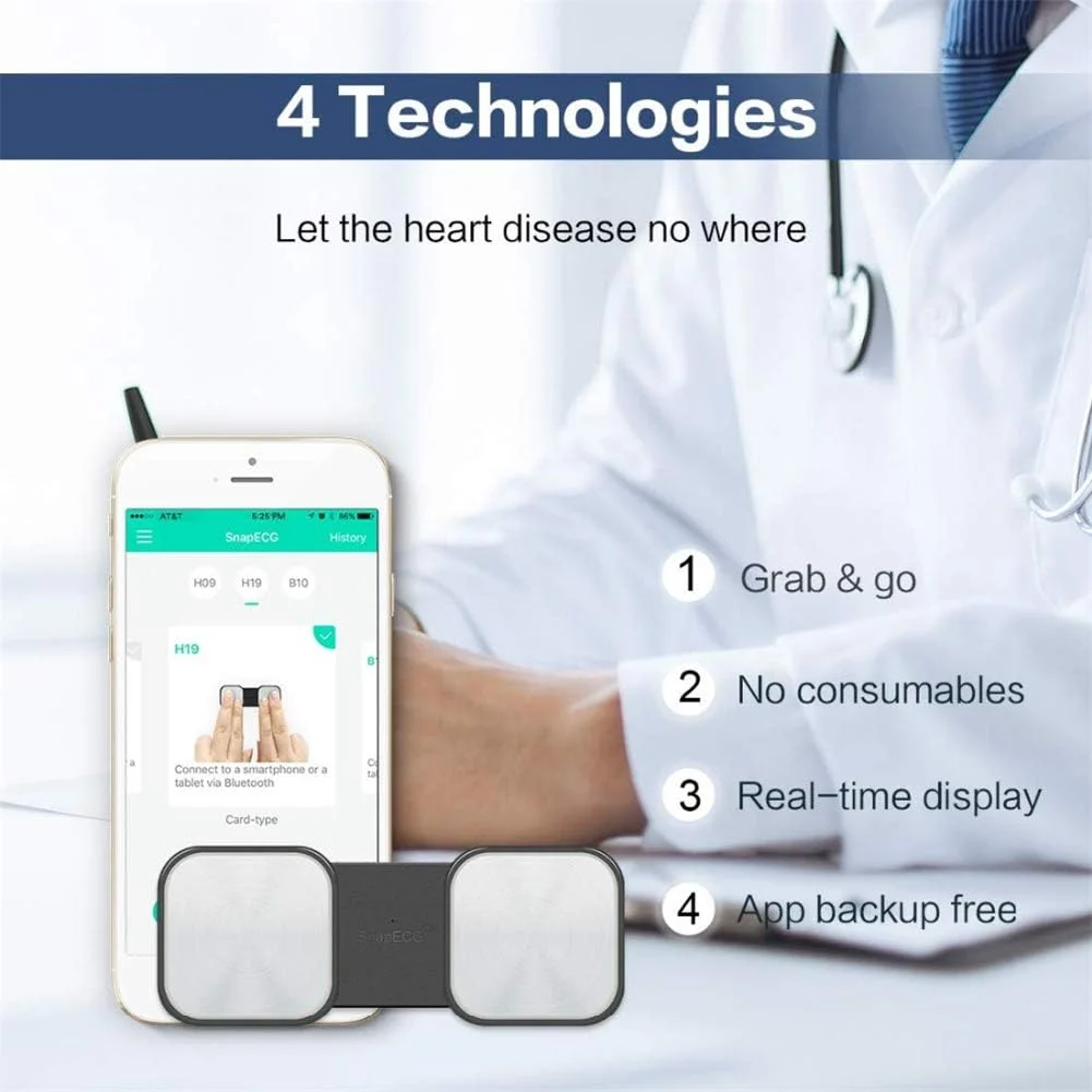 دستگاه نوار قلب قابل حمل WSN برای عملکرد بی‌سیم ضربان قلب بدون الکترود فلزی، مناسب برای استفاده خانگی، پایش نوار قلب سازگار با سیستم عامل های اندروید و IOS