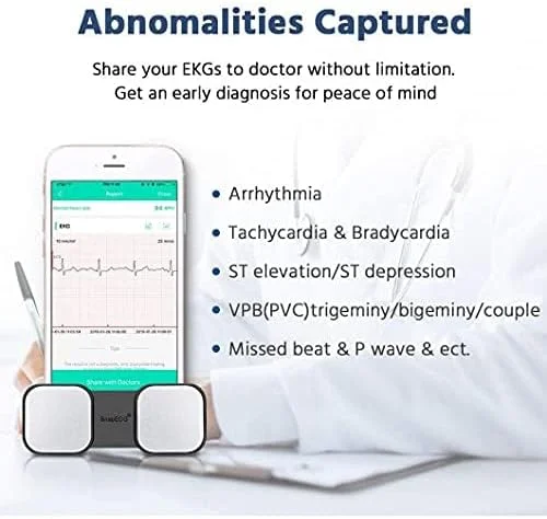 دستگاه نوار قلب SnapECG، دستگاه پایش ضربان قلب دستی برای تلفن هوشمند، ردیابی بی سیم ریتم قلب بدون الکترود، دستگاه قابل حمل EKG برای آیفون و اندروید دستگاه نوار قلب SnapECG، دستگاه پایش ضربان قلب دستی برای تلفن هوشمند، ردیابی بی سیم ریتم قلب بدون الکترود، دستگاه قابل حمل EKG برای آیفون و اندروید