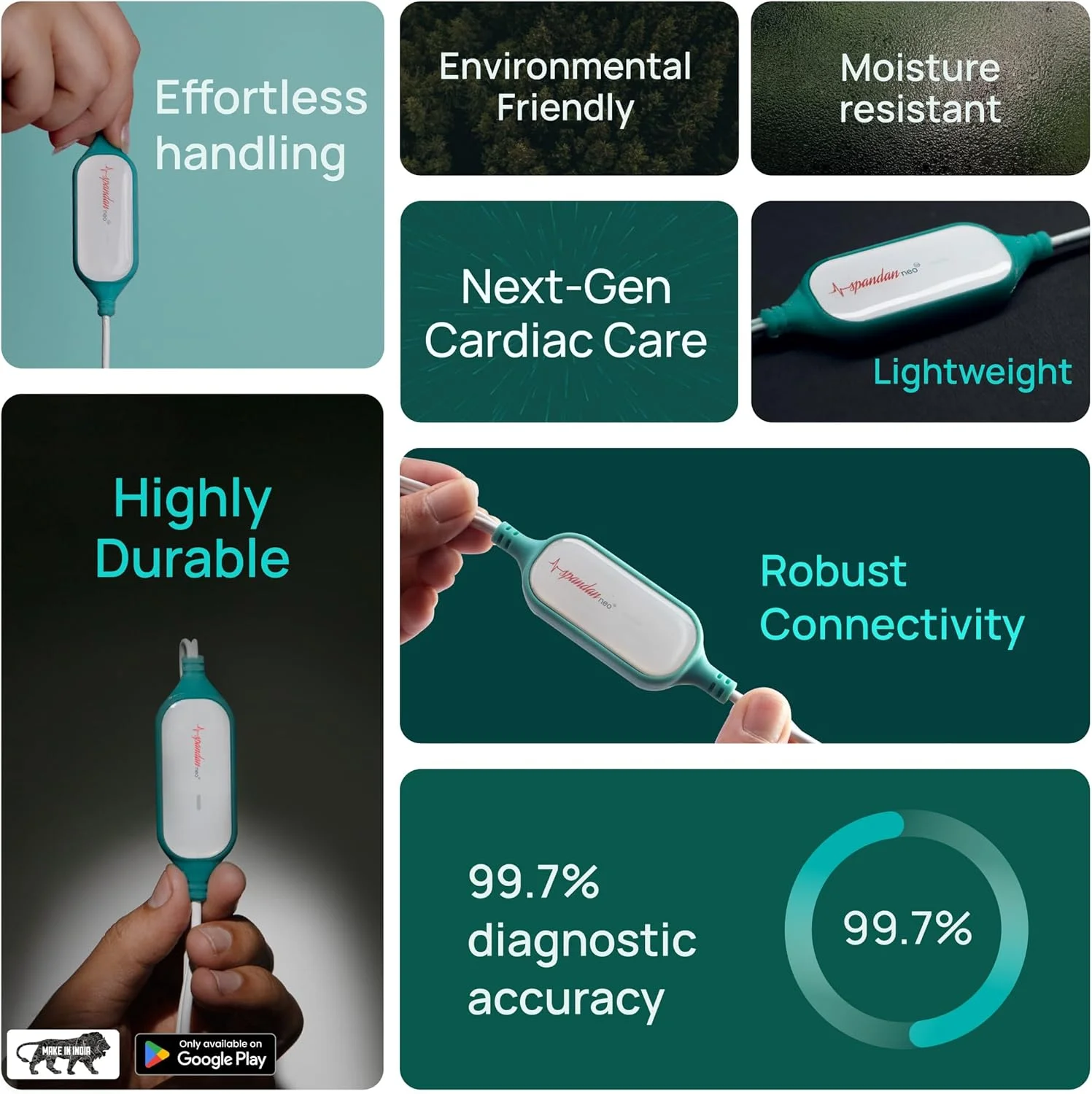 دستگاه نوار قلب قابل حمل سان‌فاکس اسپندان نئو | ثبت نوار قلب در خانه | تشخیص فیبریلاسیون دهلیزی و آریتمی‌های نامنظم | مناسب برای مسافرت و استفاده در منزل | دستگاه نوار قلب 12 لید به همراه یک بسته 50 عددی الکترود