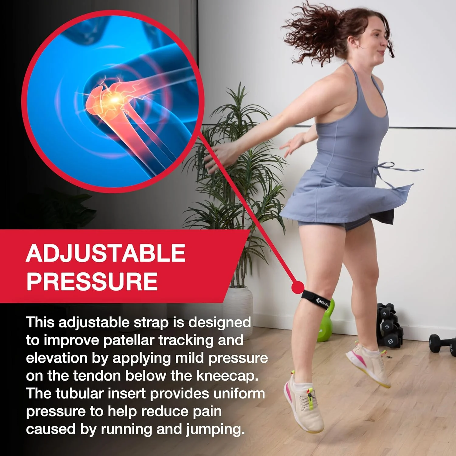 زانوبند پرش مئولر، مشکی، سایز قابل تنظیم | زانوبند تک تسمه زانوبند پرش مئولر، مشکی، سایز قابل تنظیم | زانوبند تک تسمه