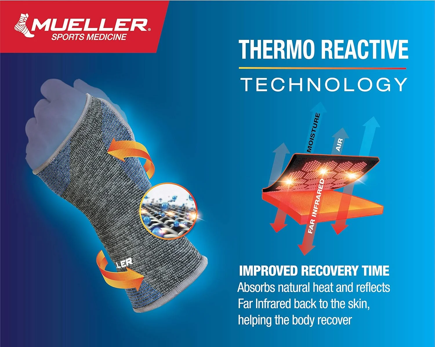 مچ بند کشباف چهار طرفه با فناوری ترمو راکتیو، سایز کوچک/متوسط، مشکی