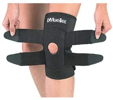 زانوبند قابل تنظیم موئر، ترکیب نئوپرن، پد باز، مشکی، بزرگ/خیلی بزرگ